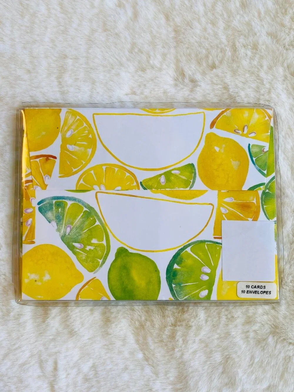 Invitations Lemons and Limes with Envelopes 10-count Vellum Paper Summer NEW